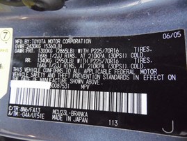 2005 TOYOTA HIGHLANDER BASE SAGE 3.3L AT 2WD Z19481